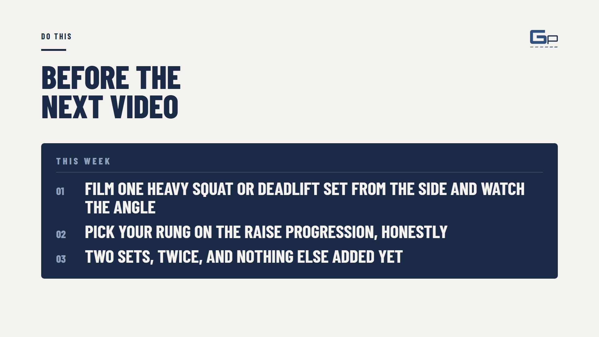 Course slide: what to do before the next video